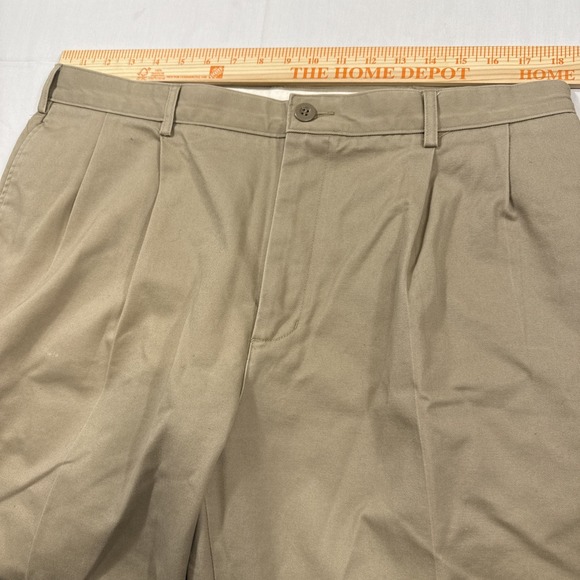 PANTS CHINO Lands End Men's 36 x 30 Comfort Waist  Khakis Traditional‎ Fit Tan - Picture 5 of 8